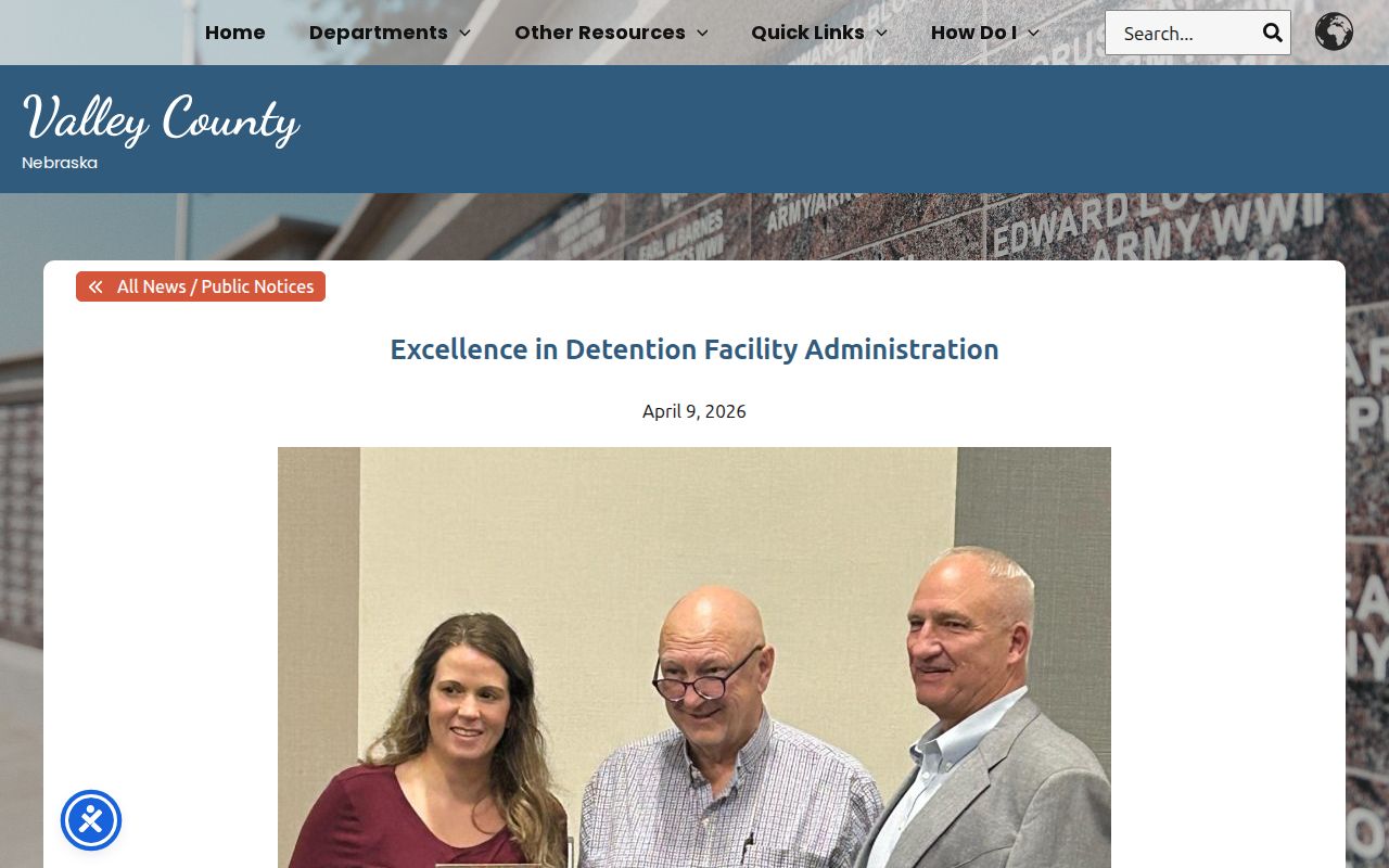 Valley County Jail regional Sherman County detention record source
